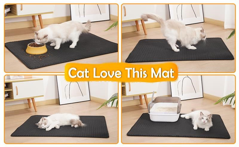 Pet Cat Litter Mat Waterproof Double Layer EVA Foldable Cat Litter Trapping Pet Carpet Bed Pads For Cats Pet Clean Supplies