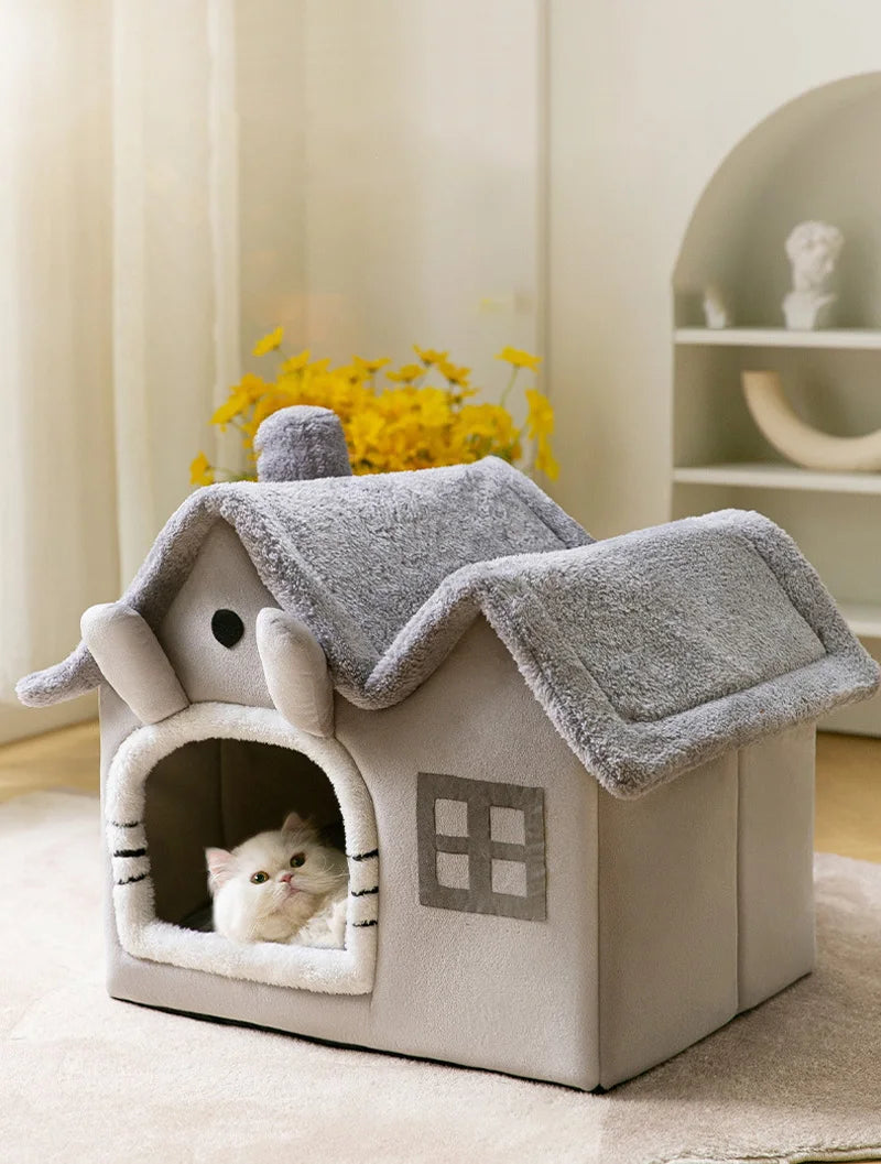 Foldable Dog House Kennel Bed Mat For Small Medium Dogs Cats Winter Warm Cat Bed Nest Pet Products Basket Pets Puppy Cave Sofa