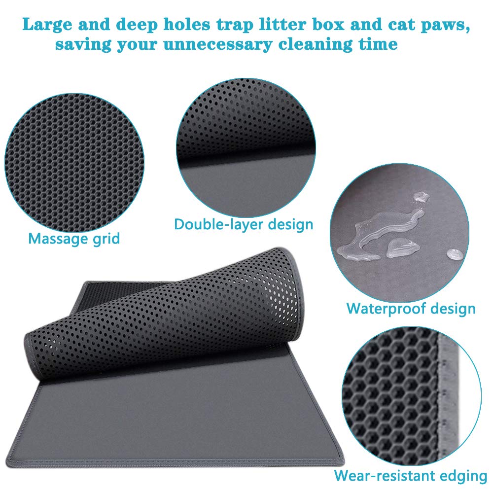 Pet Cat Litter Mat Waterproof Double Layer EVA Foldable Cat Litter Trapping Pet Carpet Bed Pads For Cats Pet Clean Supplies