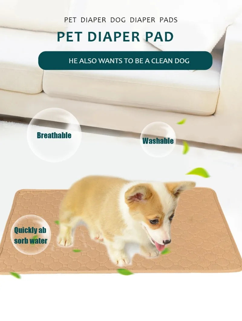 Reusable Dog Pee Pad Blanket Absorbent Diaper Washable Puppy Training Pad Pet Bed Urine Mat for Pet Car Seat Cover Pet Supplies