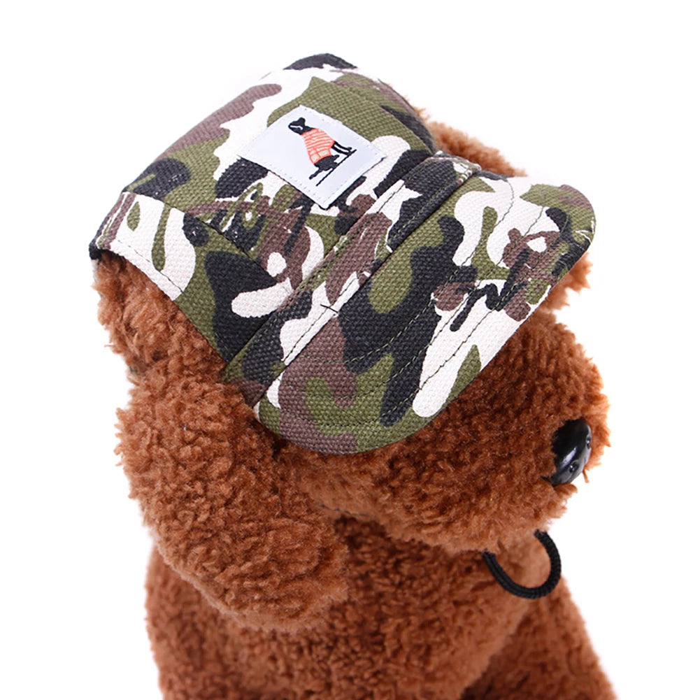 Pet Dog Baseball Cap Hat with Neck Strap Adjustable Comfortable Ear Holes for Small Medium Large Dogs in Ourdoor Sun Protection