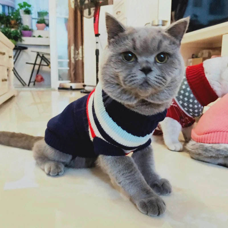 Popular Elk Print Cat Puppy Sweater Autumn Winter Pet Clothes Coat for Small Dogs Cats Cute Warm Sphynx Clothing Kitten Costume