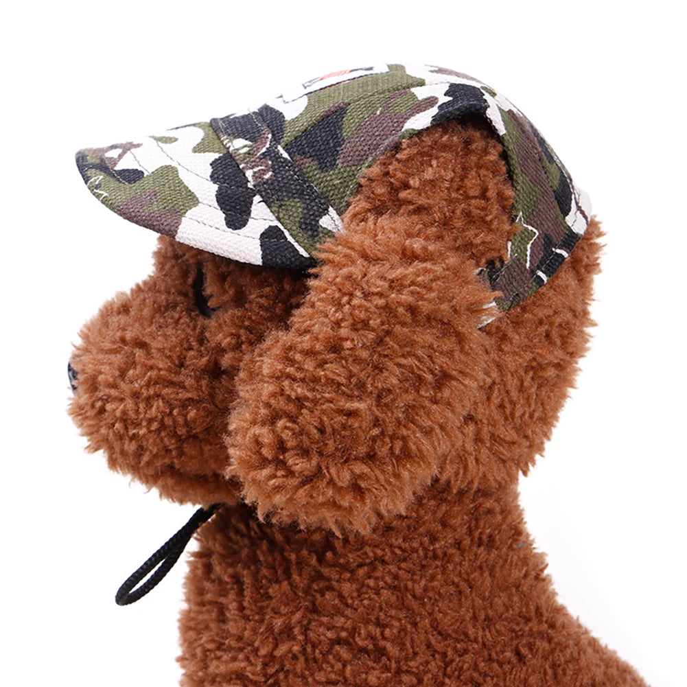 Pet Dog Baseball Cap Hat with Neck Strap Adjustable Comfortable Ear Holes for Small Medium Large Dogs in Ourdoor Sun Protection