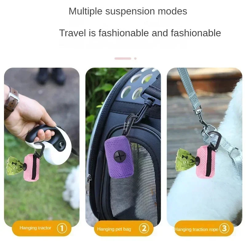 Dog Poop Bag Dispenser Hangingable Dog Poop Bag Holder Poo Bags Dispenser for Dogs Walking Garbage Bags Dispensers Pet Supplies