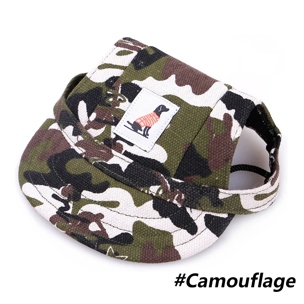 Pet Dog Baseball Cap Hat with Neck Strap Adjustable Comfortable Ear Holes for Small Medium Large Dogs in Ourdoor Sun Protection